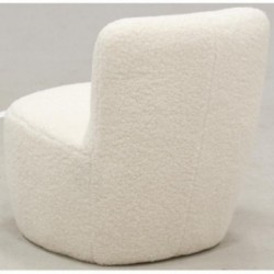 Sillón Pouf Sheep Effect Couft Lea Lana con estructura de madera maciza - Diseño de asientos y acogedor capullo para la sala de 
