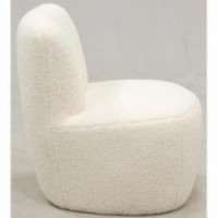 Poltrona Pufa de Ovelhas Efeito Loop Loop com Estrutura de Madeira Sólida - Design de Estrela e Coco Cozy para a sala de estar