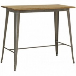 High table in brushed steel...