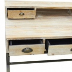 Schreibtisch aus Holz mit Metallbeinen mit 5 Schubladen