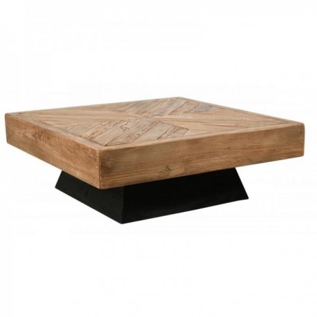 Square coffee table in recycled pine wood 100 x 100 cm