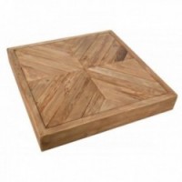 Vierkante salontafel van gerecycled grenenhout 100 x 100 cm