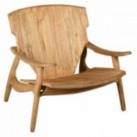 Design armchair in natural teak wood
