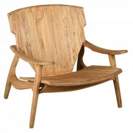 Design armchair in natural teak wood