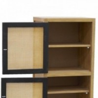 Solid Wooden Manguier and Natural Rattan Cane Drescent - Buffets & Cripeliers - Bohemian Storage Furniture 2 Doors