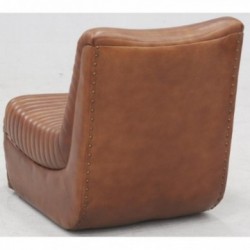 Low armchair in buffalo leather