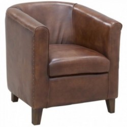 Buffalo leather club chair