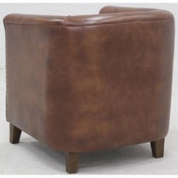 Fullblomma Buffalo Leather Club Fåtölj, avancerad vintage sits, absolut komfort och tidlös elegans