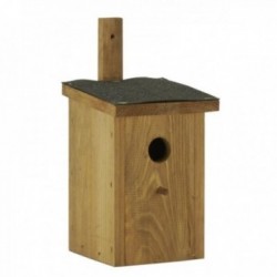 Casetta per uccelli in legno di pino con tetto in bitume