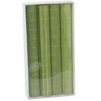 Grønne dekkebrikker i bambus - sett med 4