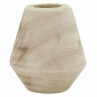 Vase rond en bois clair