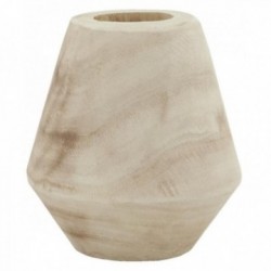 Runde Vase aus hellem Holz