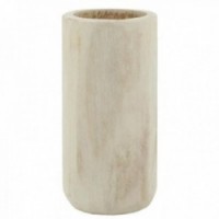 Vaso rotondo grande in legno chiaro