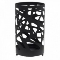 Supporto ombrello in metallo nero openwork: eleganza, design moderno e custodia comoda per la vostra voce