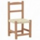 Silla pequeña en madera y marrón paja
