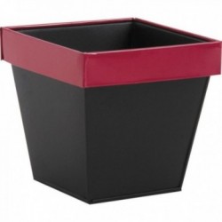 Black and red zinc planter...