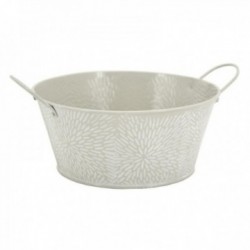 Okrągły koszyk w beżowym...