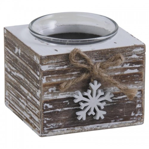 Træ lysestik jul sne flake træ dekoration bord