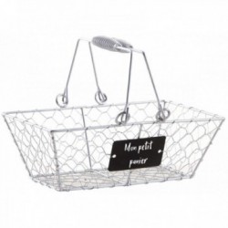 Silver mesh basket with...