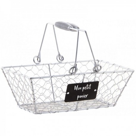 Silver mesh basket with movable handles