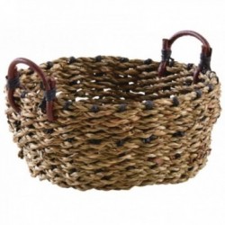 Reed basket 2 leather handles