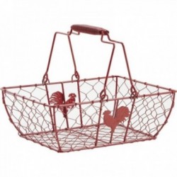 Red lacquered metal basket