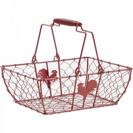 Red lacquered metal basket