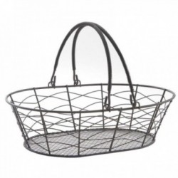 Aged metal basket with...