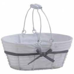 White lacquered metal basket