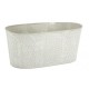 Jardinière Métal Laqué Beige Motif Floral Bac à Fleurs Design Jardin & Balcon