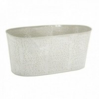 Planter metal lakeret beige blomstermønster blomst Bac Design Garden & Balkon