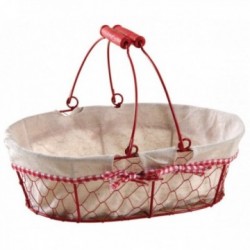 Red lacquered mesh basket