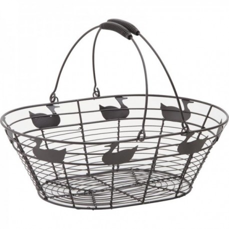 Basket with movable metal handles