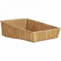 Display basket in synthetic rattan