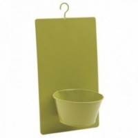 Anise green lacquered metal wall hanging planter