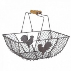 Aged mesh rooster basket