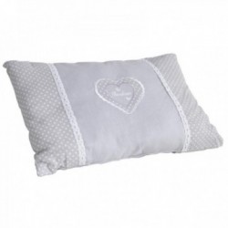 Rectangular gray heart cushion