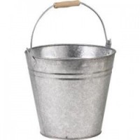 Zinc bucket 8 liters mobile handle