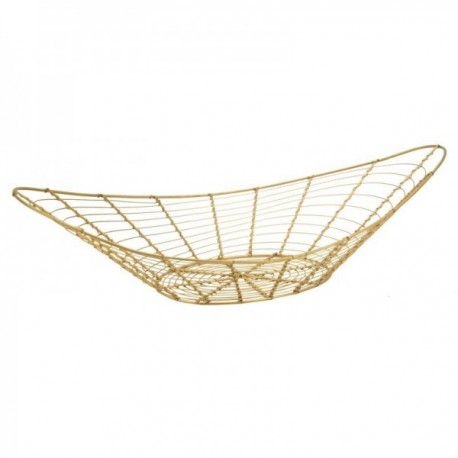 Oval basket in gold metal