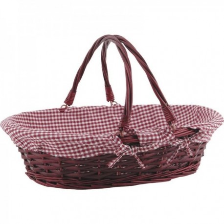 Basket with mobile handles in gingham lining