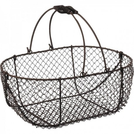 Mesh basket with mobile handles