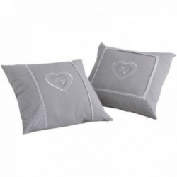 Square gray heart cushion