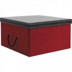Caixa de armazenamento dobrável em cartão vermelho e veludo | Bandeja decorativa conveniente para vestiário e prateleira