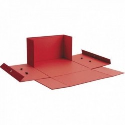 Caja plegable de cartón y terciopelo rojo