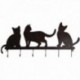 Black lacquered metal hook Chat decor 6 hooks
