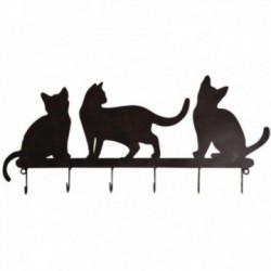 Zwart gelakte metalen haak chat decor 6 haken