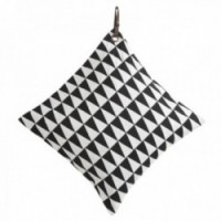 Removable cushion in black and white cotton
