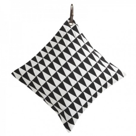 Removable cushion in black and white cotton