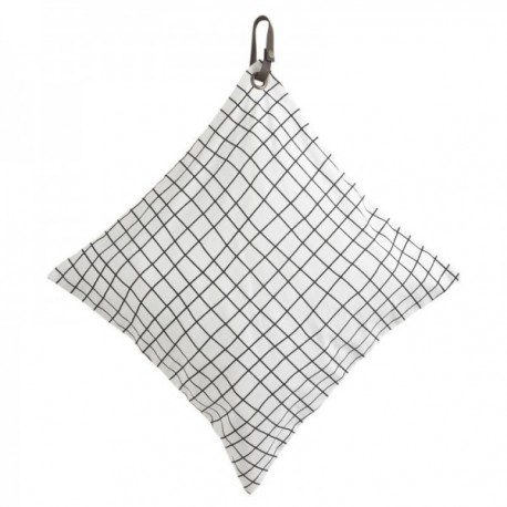 Black and white grid cotton cushion