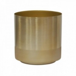 Fioriera rotonda in metallo dorato ø 18 x h 18 cm